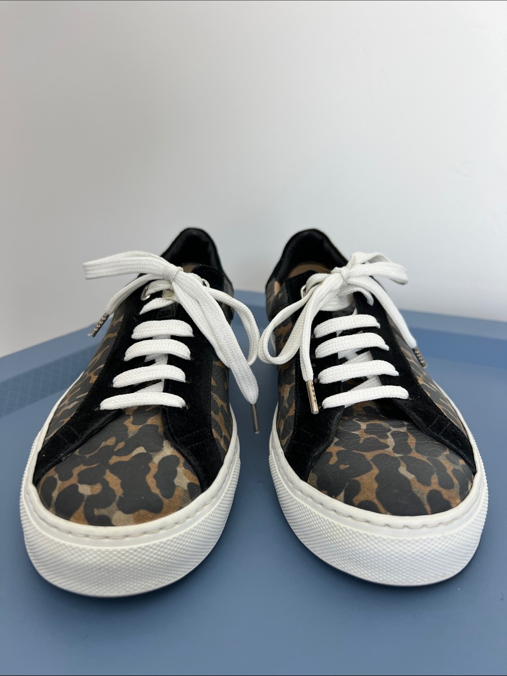 Belstaff dagenham leopard canvas suede low top sneakers tasmin gold colorway 38 - Picture 3 of 15